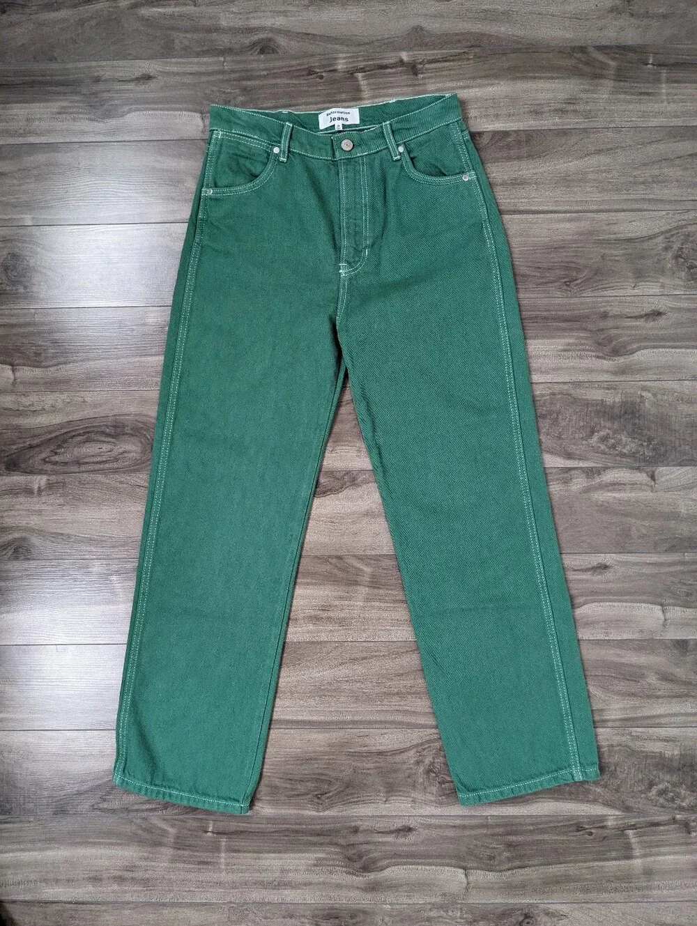 Reformation Women's Jeans Cowboy High Rise Straight Jeans Green Size 28 - Picture 12 of 12